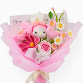 YSHomy Pink Crochet Melody Flower Bouquet